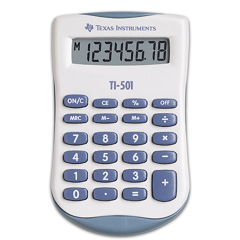 Texas Instruments TI-501 Taschenrechner Tasche Einfacher Taschenrechner Blau, Weiß