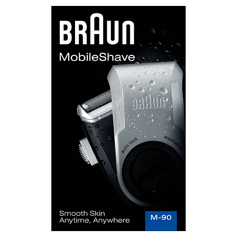 Braun MobileShave PocketGo M90 Blau, Silber