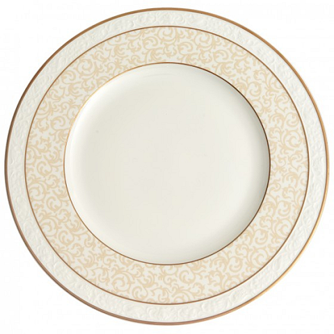 Villeroy & Boch 1043902630 Teller Rund Porzellan Messing, Weiß