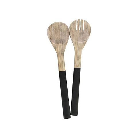 Gusta 02139140 Löffel Salatlöffel Bambus Schwarz, Holz 2 Stück(e)