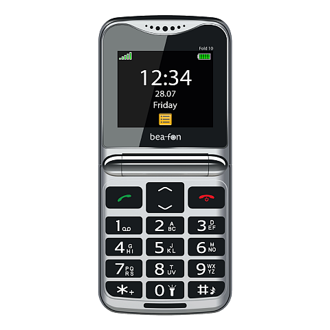 Beafon Fold 10 LTE 5,59 cm (2.2") 95 g Schwarz, Silber Seniorentelefon