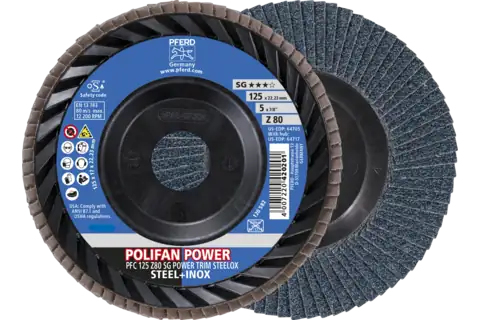 PFERD POLIFAN flap discs zirconia alumina Z SG POWER TRIM STEELOX 10 Stück(e)