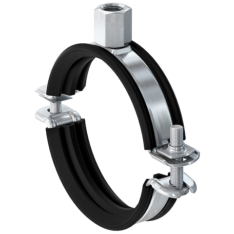 Fischer FRS-L 164-172 Rohrschelle Schwarz, Satinierter Stahl