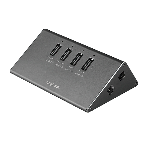 LogiLink UA0224 Schnittstellen-Hub 480 Mbit/s Schwarz