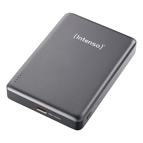 Intenso MW10000 Magnetische Powerbank 10000 mAh – MagSafe kompatibel, Wireless Charging 15W, USB-C PD 20W, Für iPhone & Android – Geprüft in Deutschland – Grau
