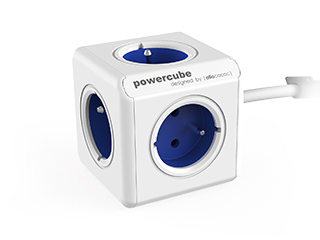 Allocacoc PowerCube Extended Type E Verlängerungskabel 1,5 m 5 AC-Ausgänge Drinnen Blau