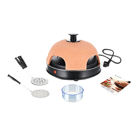 Emerio PO-115985 Pizzamacher/Ofen 4 Pizza/Pizzen 900 W Schwarz, Orange