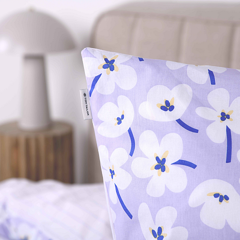 HERDING TOM TAILOR Bettwäsche-Set 'Fresh Flowers Soft Lilac/Off White' - 70-x-90-cm-140-x-200-cm-at