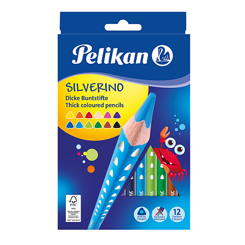 Pelikan 700627 Buntstift Schwarz, Blau, Braun, Grün, Hellblau, Hellgrün, Orange, Pfirsich, Pink, Rot, Violett, Gelb 12 Stück(e)