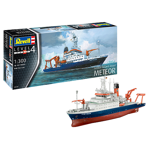 Revell German Research Vessel Meteor Modell eines Forschungsschiffs Montagesatz 1:300