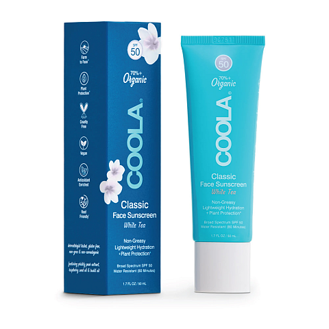 Coola LLC Classic Face Lotion White Tea SPF 50, 50 ml Sonnenschutzlotion Gesicht Erwachsene