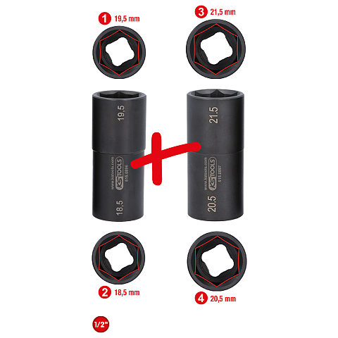 KS Tools 515.0895 Steckdosen/Steckdosen-Set Steckschlüssel-Satz
