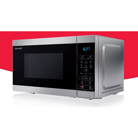 Sharp YC-MS02E-S Mikrowelle Silber Solo-Mikrowelle Arbeitsplatte 20 l 800 W