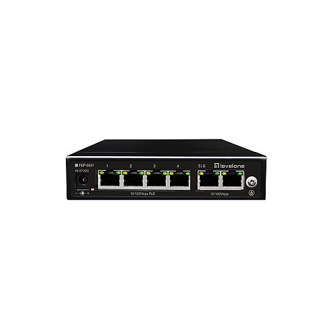 LevelOne FEP-0631 Netzwerk-Switch Fast Ethernet (10/100) Power over Ethernet (PoE) Schwarz