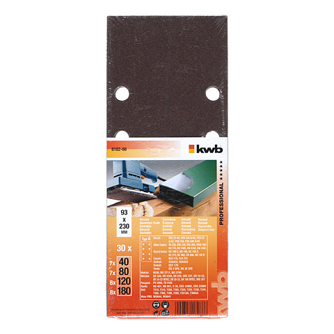 kwb 818288 Schleifmaschinenzubehör 30 Stück(e) Sandpapier