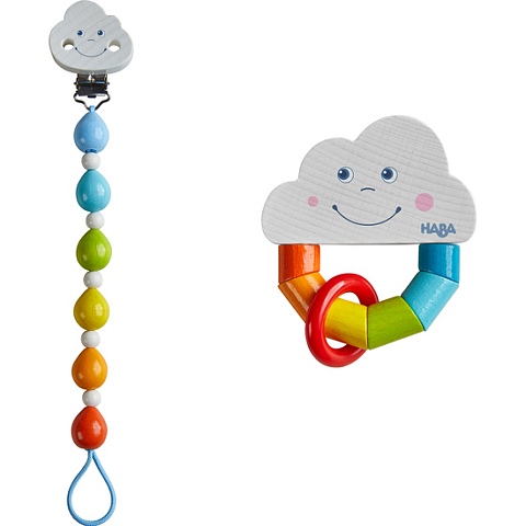 HABA Baby Gift Set Rainbow World Rassel
