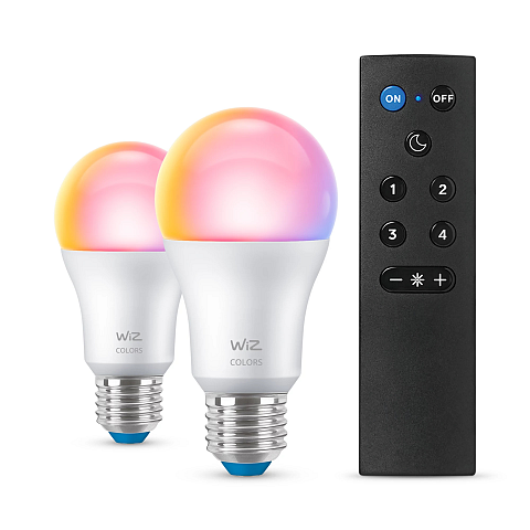 WiZ Lampe 60 W A60 E27 x2 mit Fernbedienung
