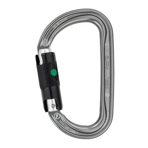 Petzl Am’D Verschlusskarabiner D-förmig Aluminium Grau 1 Stück(e)