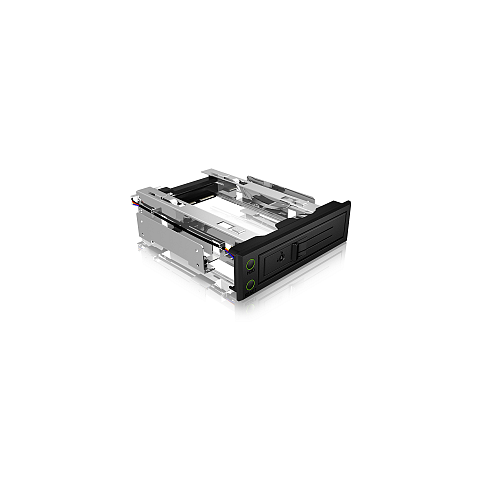 ICY BOX IB-166SSK-B, Wechselrahmen, 1x 3,5" SATA I/II/III oder SAS II HDD zu 1x SATA Host, EasySwap trägerlos, Stahl + Plastik, abschließbar,schwarz