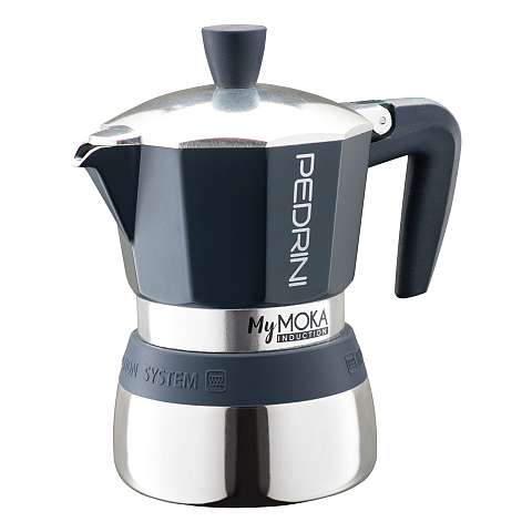 Pedrini MyMoka induction Mokka-Kanne Blau, Edelstahl