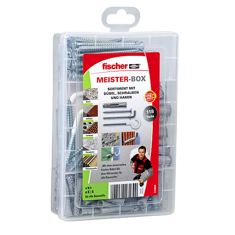 Fischer MEISTER-BOX UX 75 Stück(e) Schrauben- & Dübelsatz