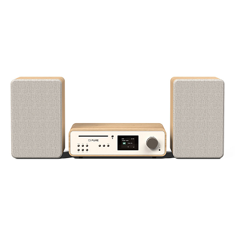 Pure 252807 Home-Stereoanlage Heim-Audio-Mikrosystem 50 W Eiche, Weiß