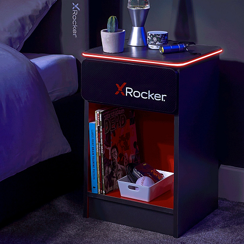 X Rocker 2022026 Nachtschränkchen & Nachttisch 1 Schublade(n) Schwarz, Rot