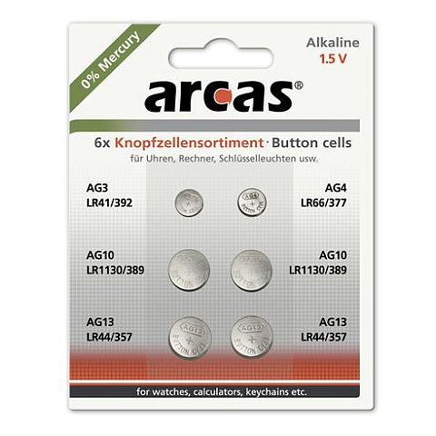 Arcas 127 50600 Einwegbatterie Alkali