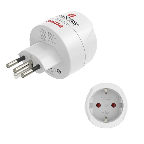 Hama 00223484 Netzstecker-Adapter Typ J Typ C (Euro-Stecker) Weiß