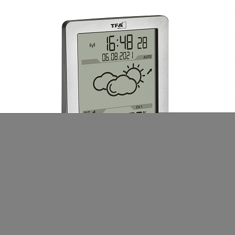 TFA-Dostmann 35.1162.54 Umgebungsthermometer Elektronisches Umgebungsthermometer Drinnen/Draußen Schwarz, Silber