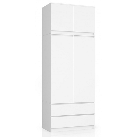 AKORD Furniture Factory SP0PSYSBIANADKOM010 Schlafzimmer-Schrank 6 Regale 2 Tür(en) Weiß Garderobe