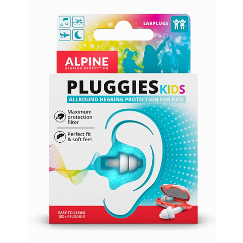 Alpine Pluggies Kids Wiederverwendbarer Ohrstöpsel Blau, Weiß 2 Stück(e)