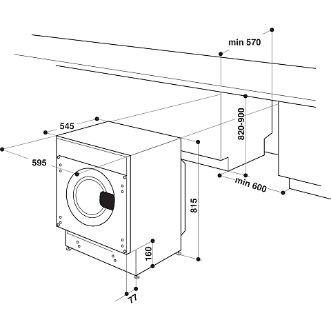 Hotpoint BI WDHG 861485 UK Waschtrockner Integriert Frontlader Weiß