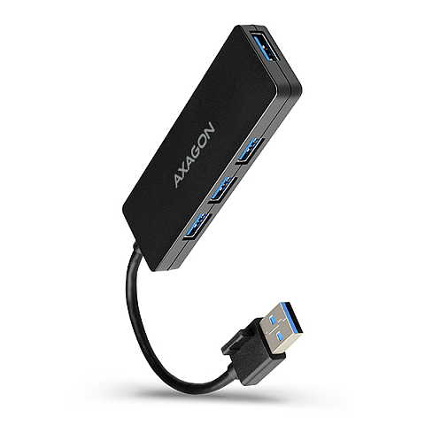 Axagon HUE-G1A Schnittstellen-Hub USB 3.2 Gen 1 (3.1 Gen 1) Type-A 5000 Mbit/s Schwarz