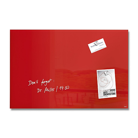 Sigel GL122 Magnettafel Glas 60 x 40 mm Rot