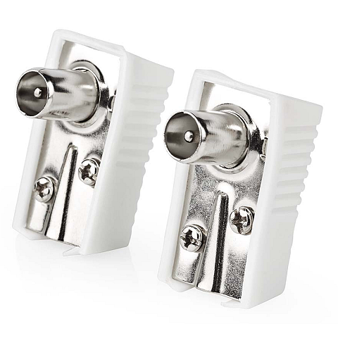 Nedis CSGB40900WT Koaxialstecker IEC 2 Stück(e) 75 Ohm