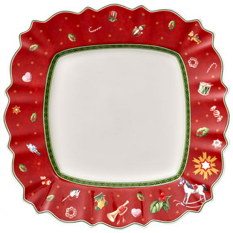 Villeroy & Boch Toy's Delight Essteller Quadratisch Porzellan Grün, Rot, Weiß 1 Stück(e)