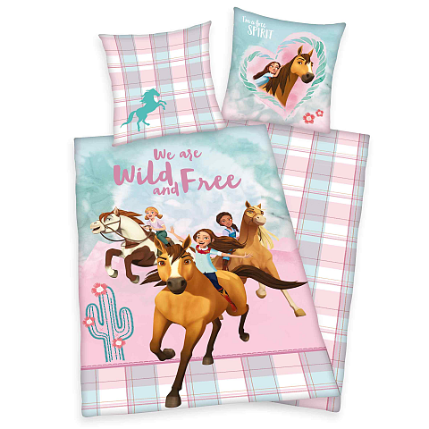 HERDING Spirit Kinderbettwäsche-Set ‘Wild and Free’ – 100×135 cm, Renforcé