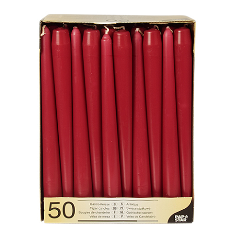 Papstar 17961 Wachskerze Zylinder Bordeaux 50 Stück(e)