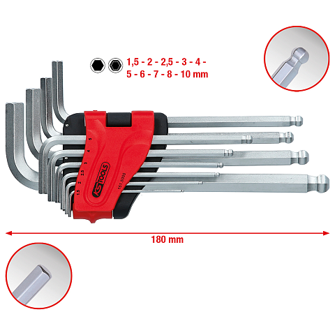 KS Tools 151.5000 Sechskantschlüssel 10 Stück(e)