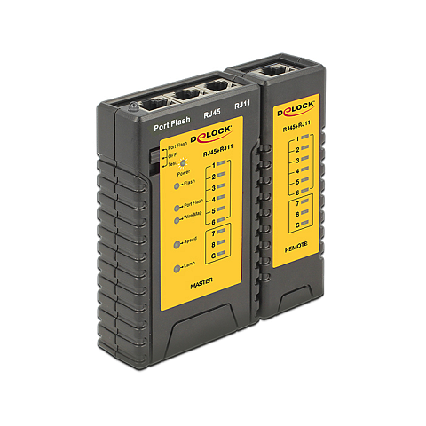 DeLOCK 86407 Netzwerkkabel-Tester Verdrilltes Doppelkabelprüfgerät Schwarz