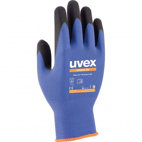 Uvex 60027 Werkstatthandschuhe Anthrazit, Blau Elastan, Polyamid 1 Stück(e)