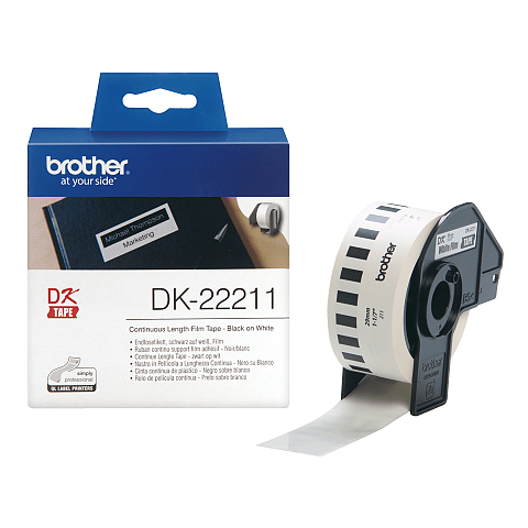 Brother DK-22211 Etiketten erstellendes Band Schwarz auf weiss