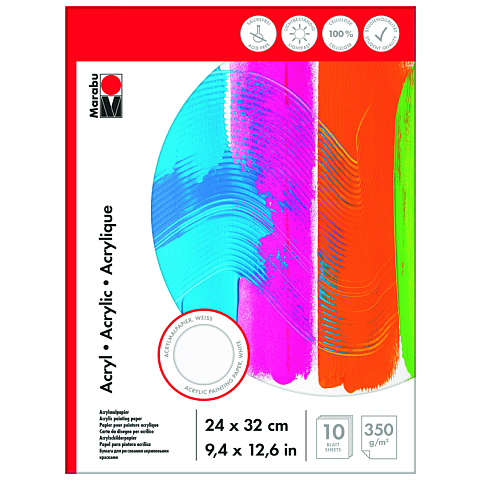 Marabu 1612000000014 Kunstdruckpapierblock 10 Blätter