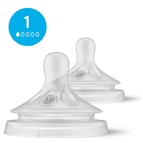 Philips AVENT Natural Response SCY961/02 Sauger 1, extra langsame Durchflussrate, 2er-Pack