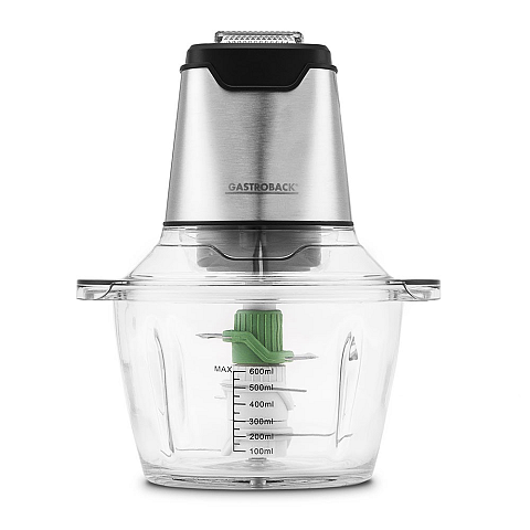 Gastroback Design Mini Chopper Plus 0,6 l 400 W Edelstahl, Transparent