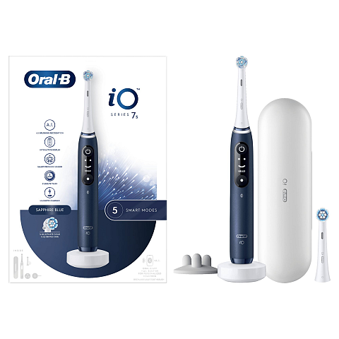 Oral-B iO 7S Erwachsener Vibrierende Zahnbürste Blau, Weiß