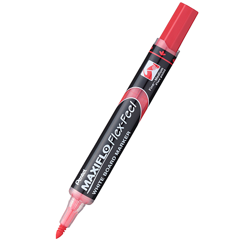 Pentel Whiteboard- Maxiflo Flex-Feel rot Marker 12 Stück(e) Pinselspitze
