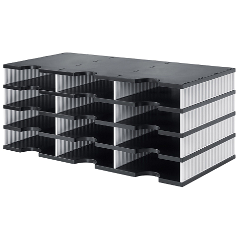 Styro styrodoc trio Dateiablagebox Polystyrol Schwarz, Weiß