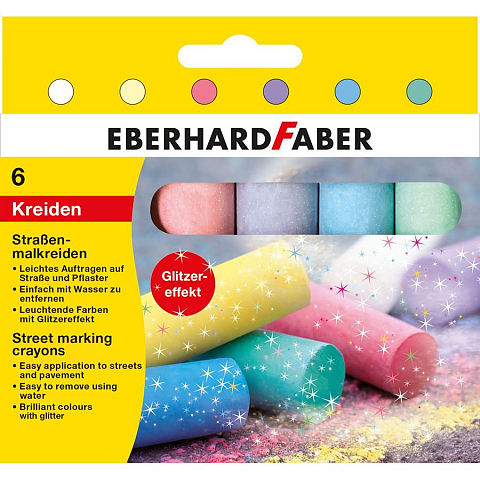Eberhard Faber Street Marking Glitter Straßenmalkreide 6 Stück(e)